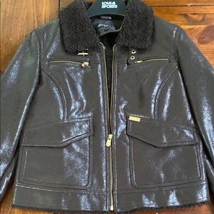 Sean John Shiny Brown Jacket with Gold Details